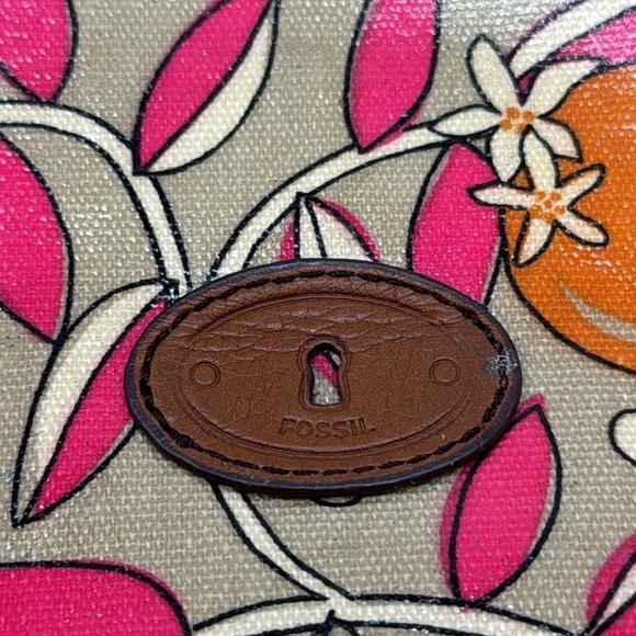 Key-Per Vintage Clutch Pouch Oranges Pink Leaves Plumeria FP6089 - Picture 2 of 9